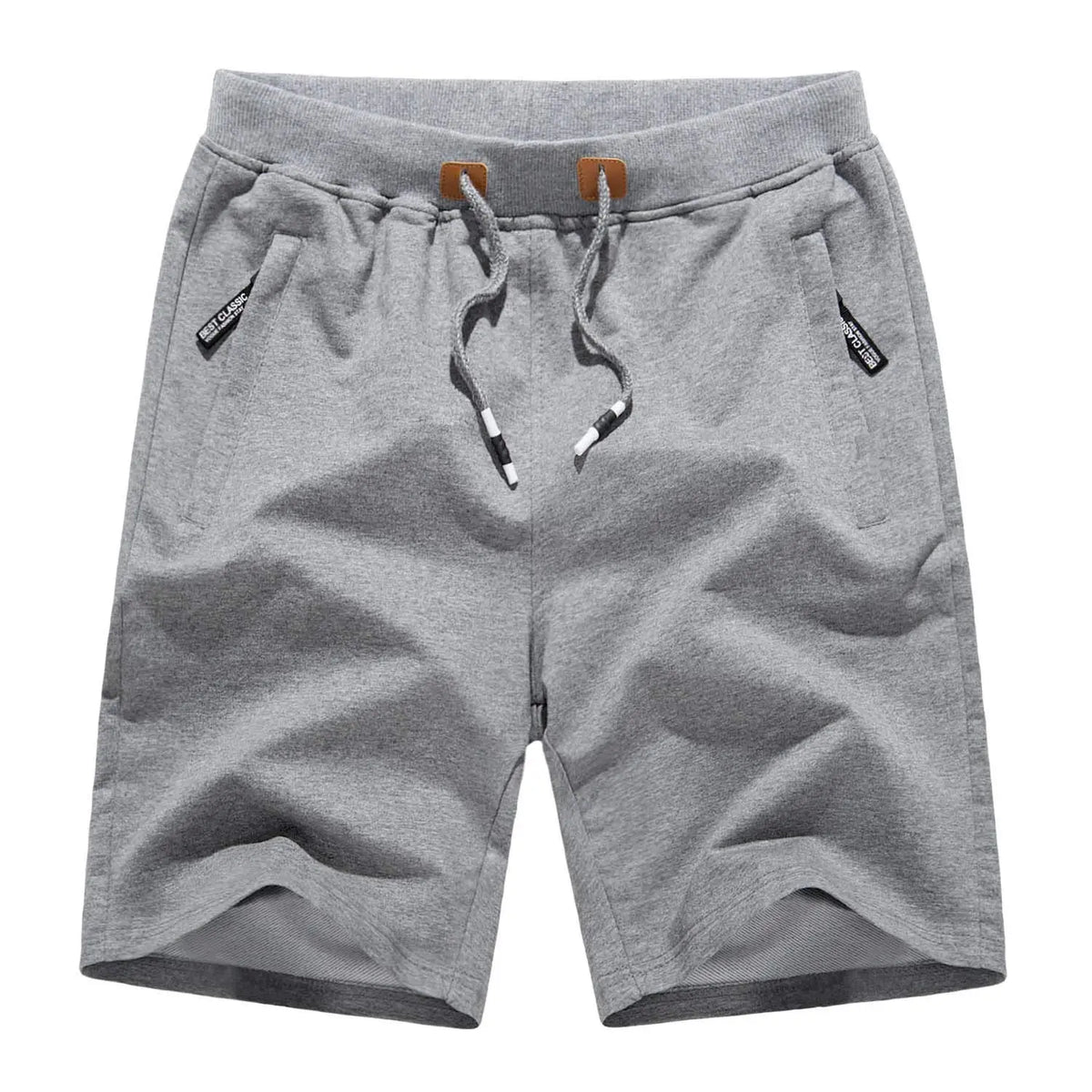 TACVASEN Summer Cotton Running Track Shorts Mens Casual Jogger Shorts Elastic Waist Athletic Workout Zipper Pockets Short Pants