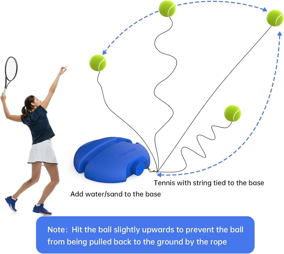GPortable Tennis Rebounder Kit Tennis Trainer Rebound Ball Solo Training Equipment 1 String Balls for Beginners Exercise