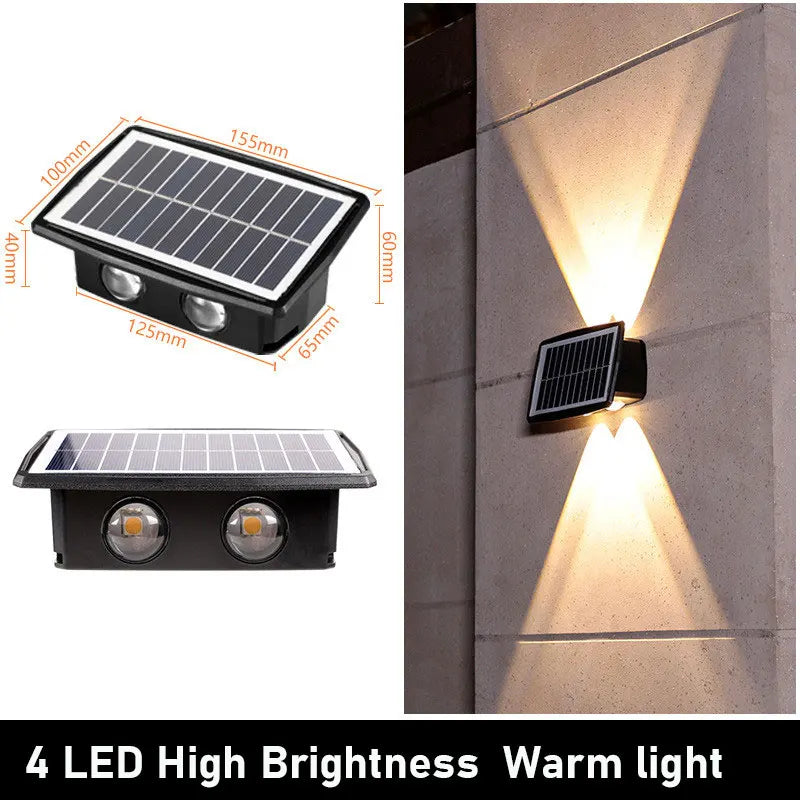 Solar Wall LED Light Outdoor Garden Decoration Wall Lamp High Brightness Up And Down Luminous Lighting Outdoor Solar LED Lamp