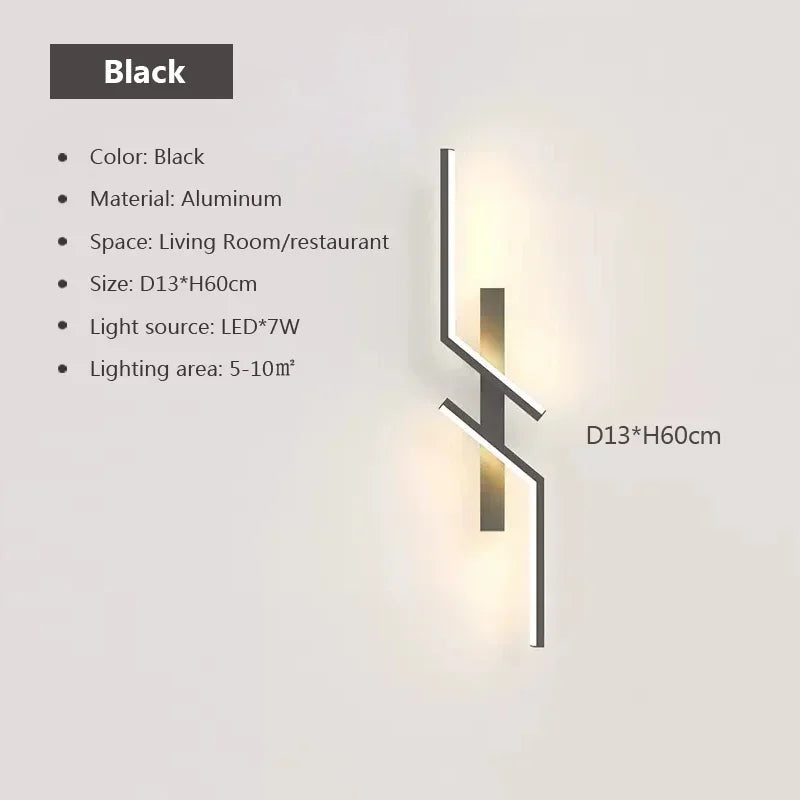 LED Wall Light Modern Minimalist Strip Lighting for Bedroom Bedside Living Room TV Backlight Sofa Decor Wall Sconce Ambient Lamp