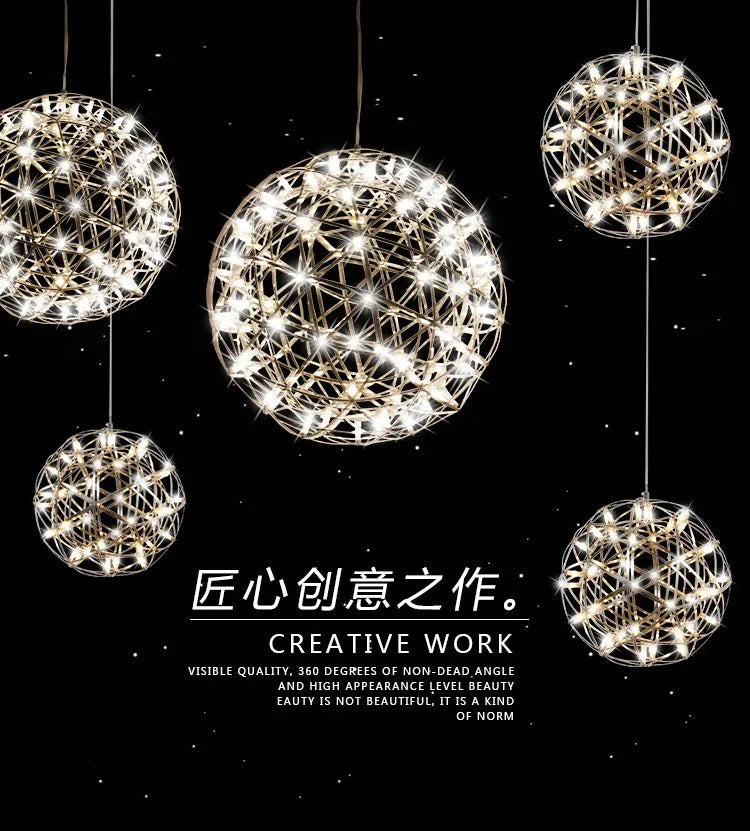 Sparkleball Panoramic Starry Sky Pendant Light Commercial Internet Celebrity Bar Salon Loft Duplex Art Ball Decorative Light