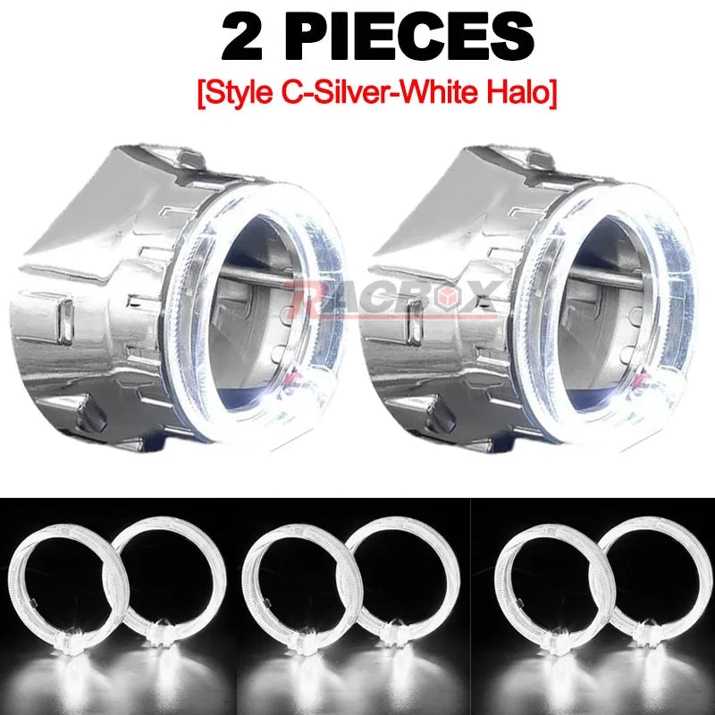 1/2pcs 2.5 Inch Projector Len Car Styling  Cover Shroud Shell Headlights Len Mask For 2.5inch Bi Xenon Bi-LED Headlamp Retrofit