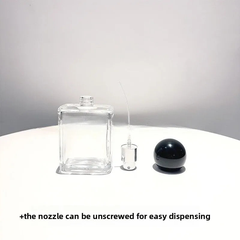30ml 50ml 100ml Perfume Bottle Glass Line Mist Perfume  Atomizer Wood Lid Empty Sprayer Bottle Cosmetic Containers Travel Bottle