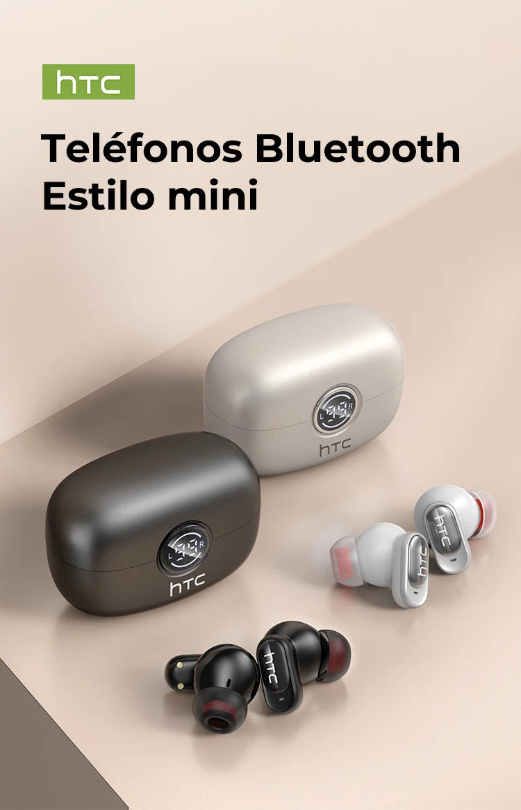 HTC NE79 Bluetooth Earphones Sports Gaming Long Battery Comfort Wireless Headphones Premium Sound Quality Soft In-ear Earbuds