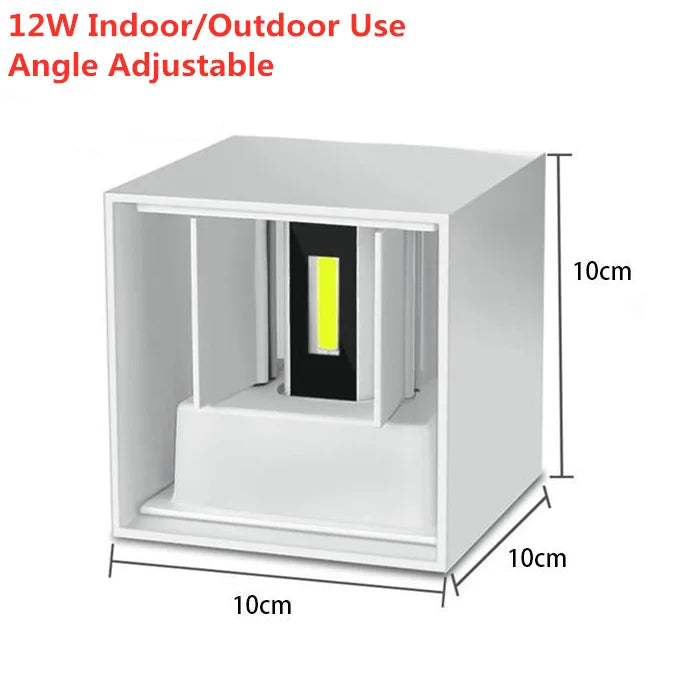 6W/12W LED Wall Light Outdoor Waterproof IP65 Garden Yard Wall Lamp Indoor Bedside Decoration Lighting Aluminium AC110V 220V