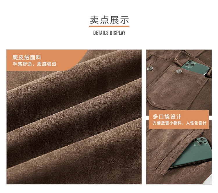 Spring and Autumn Men's Fashion Casual Slim-fit British Style Outdoor Sports Cargo Retro Suede Coat Youth All-match Cargo Jacket