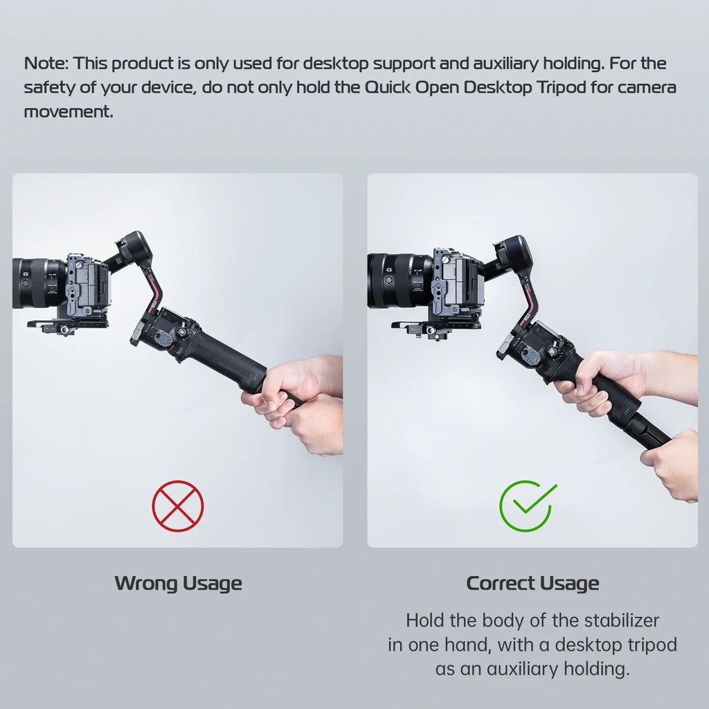 Ulanzi FALCAM TreeRoot Quick Release Desktop Tripod Portable Mini Tripod Handle for DJI Ronin Stabilizer F38 Quick Release Mount