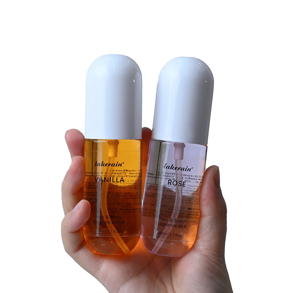 2 Pcs Christmas Hair & Body Fragrance Mist Vanilla Rose Scent Long-Lasting Refreshing Lightweight Portable Daily Fragrance Gift