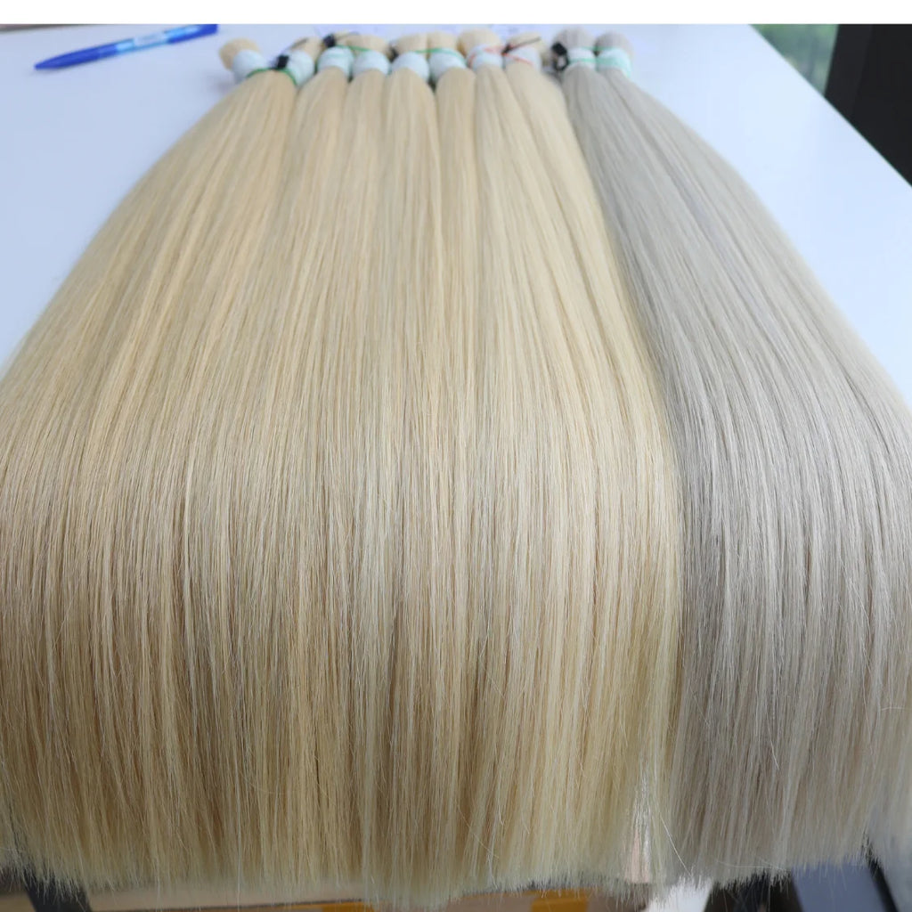 Hot Selling 100 Grams Vietnamese Natural Straight Virgin Hair Bulk Extensions 100% Raw Unprocessed Human Hair Bleached Chemical