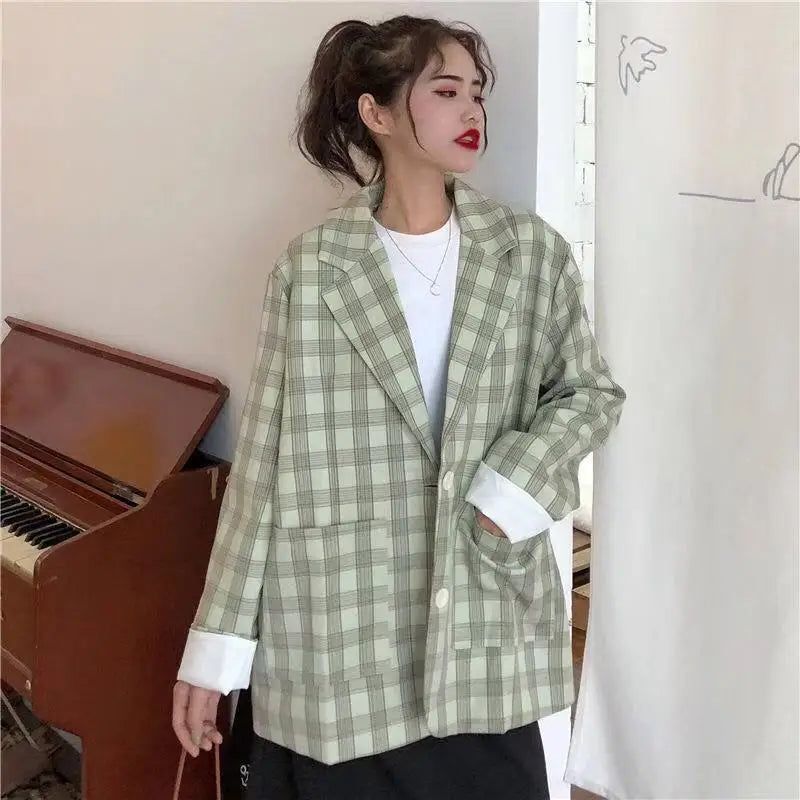 Vintage Graffiti Printing Blazer Women Jacket High Street Fashion 2021 New Spring Plus Size Elegant Lady Coat American Stylish