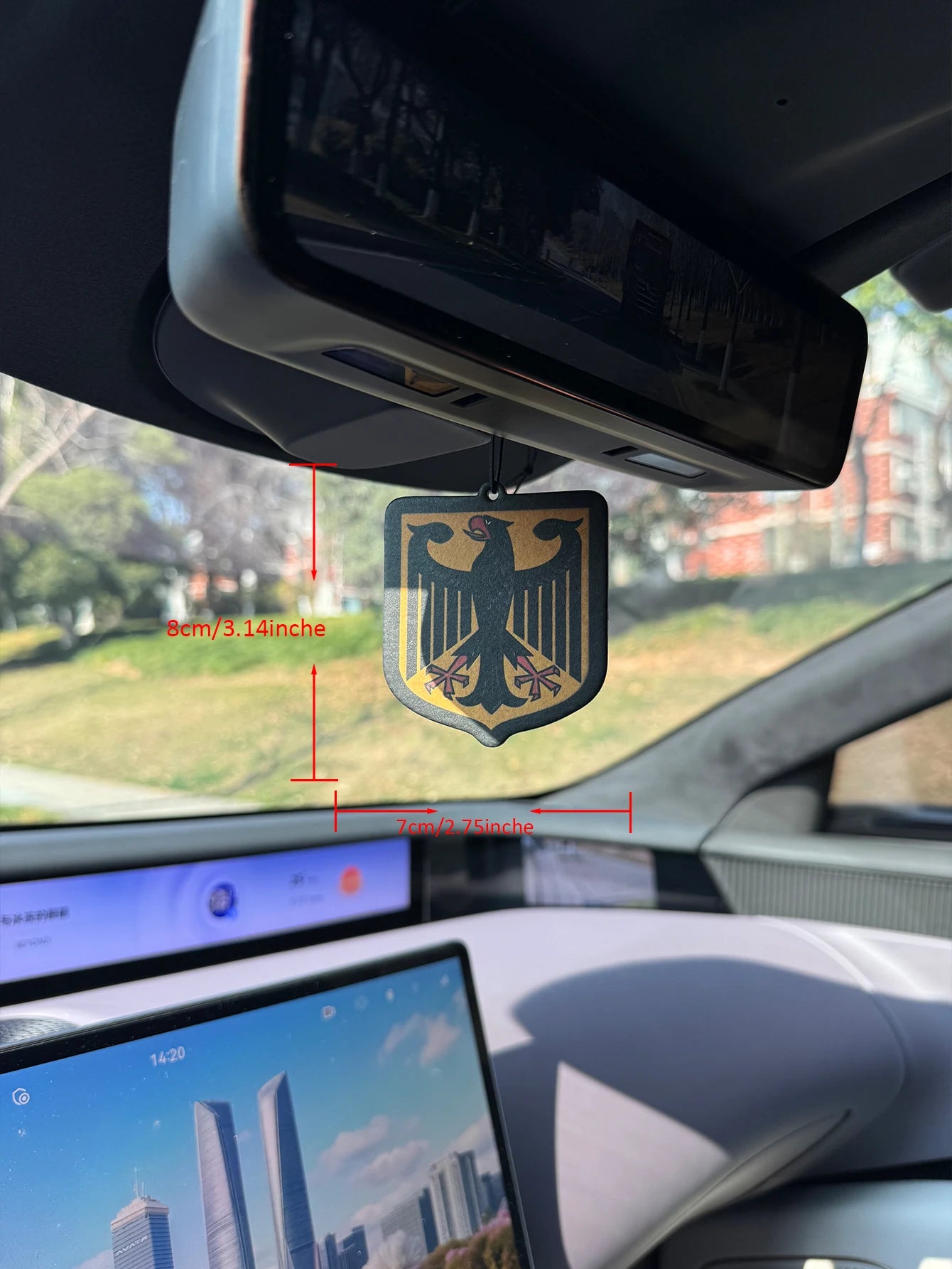 Sandalwood and Fruity Scent - Federal Eagle Design Five-Star Neutral Car Perfume and Non-Toxic Air Freshener |   Natural Essential Oils and Aromatherapy Scent Tablets (Noroili/Grapefruit/Cedar) |   Hanging Type and Dual-Purpo
