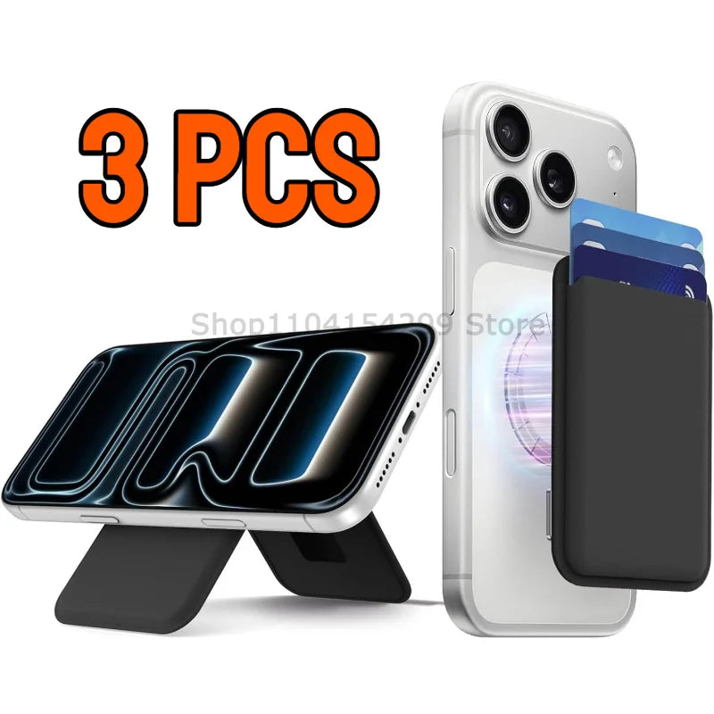 Strong Magnetic Leather Wallet with Hide Stand Case for Magsafe for IPhone 15PM 14 13 Pro Max Mag Safe Card Holder Pocket Cover