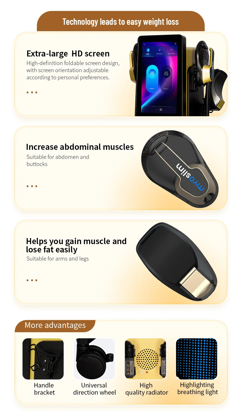 MYOslim Neo EMS RF Body Sculpting Machine 8500W 200HZ Muscle Stimulator Shaping Fitness Beauty Device