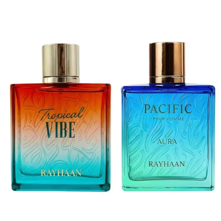 Fresh Wave Tropical Vibe Pacific Aura Men Perfume, Long Lasting Aquatic Citrus Scent Eau De Parfum Spray For Summer.