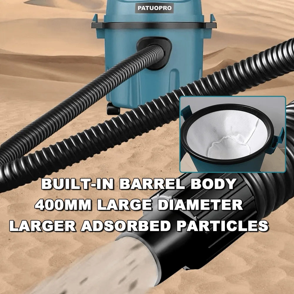 PATUOPRO Cordless Wet/Dry Vacuum Cleaner 10L Multifunction Floor Dust Car Pet Hair Cleaning Power Tool For Makita 18V Battery