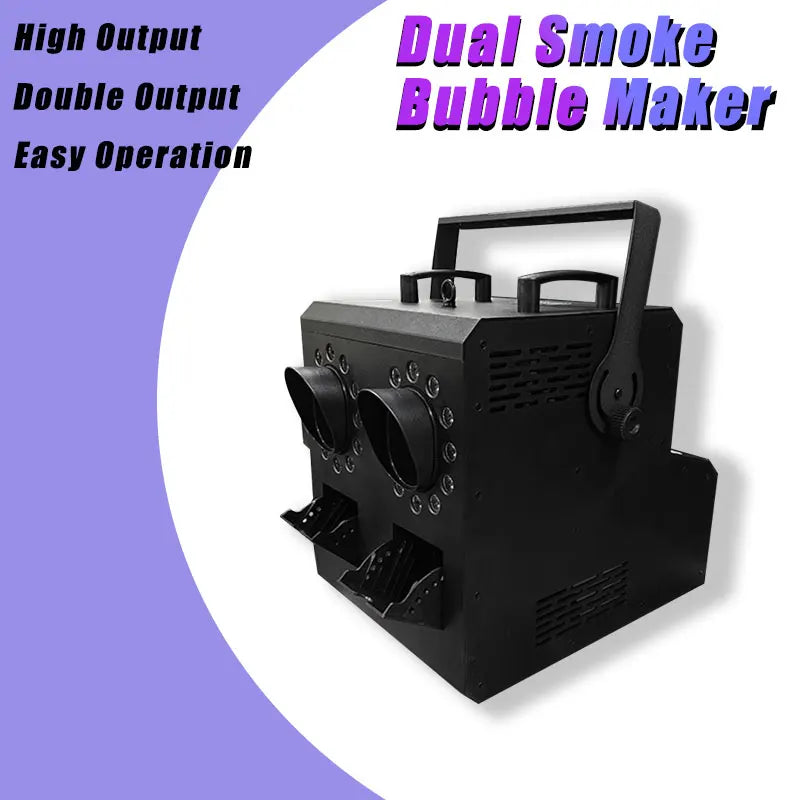 LED DMX512 Remote Control Electric 2000W Fog & Bubble Machine Double Wheel Smoke Bar KTV Hole Performance Special Effects Blower