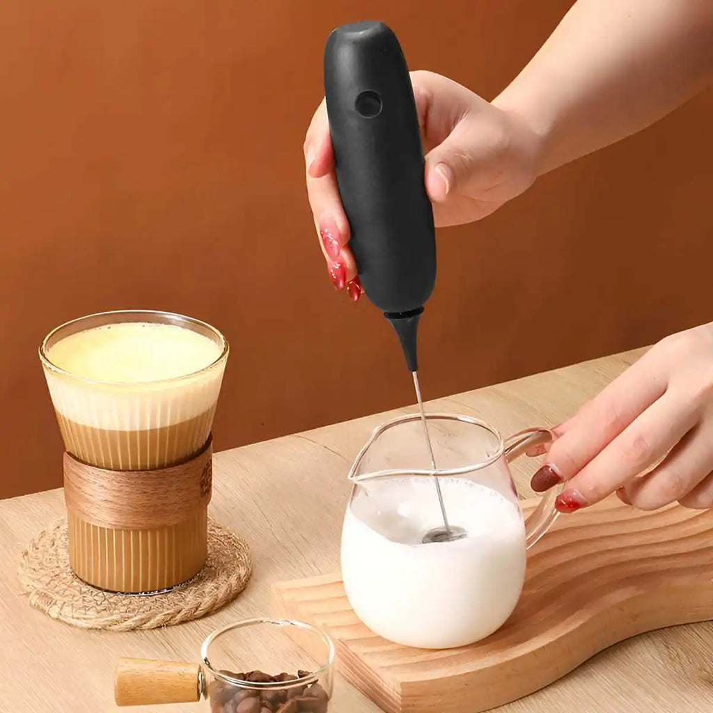 1PC Handheld Stainless Steel Electric Milk Frother Whisk Creamer (No AA Batteries Required) Beverage Coffee Frother Ideal Gift