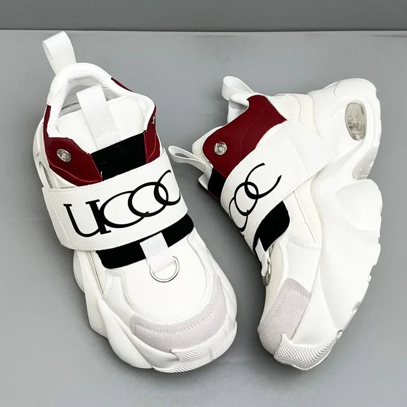 Men's Sport Shoes Comfortable Casual Running Shoes 2025 Spring Autumn Thick Bottom Heightening Korean Style Versatile Dad Shoes