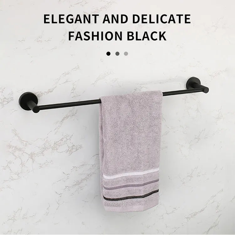 Single Towel Bar Rack Wall Mount Bathroom Round Towel Bar Heavy Duty Hand Towel Holder Kitchen Towel Rod  Stainless Steel Chrome