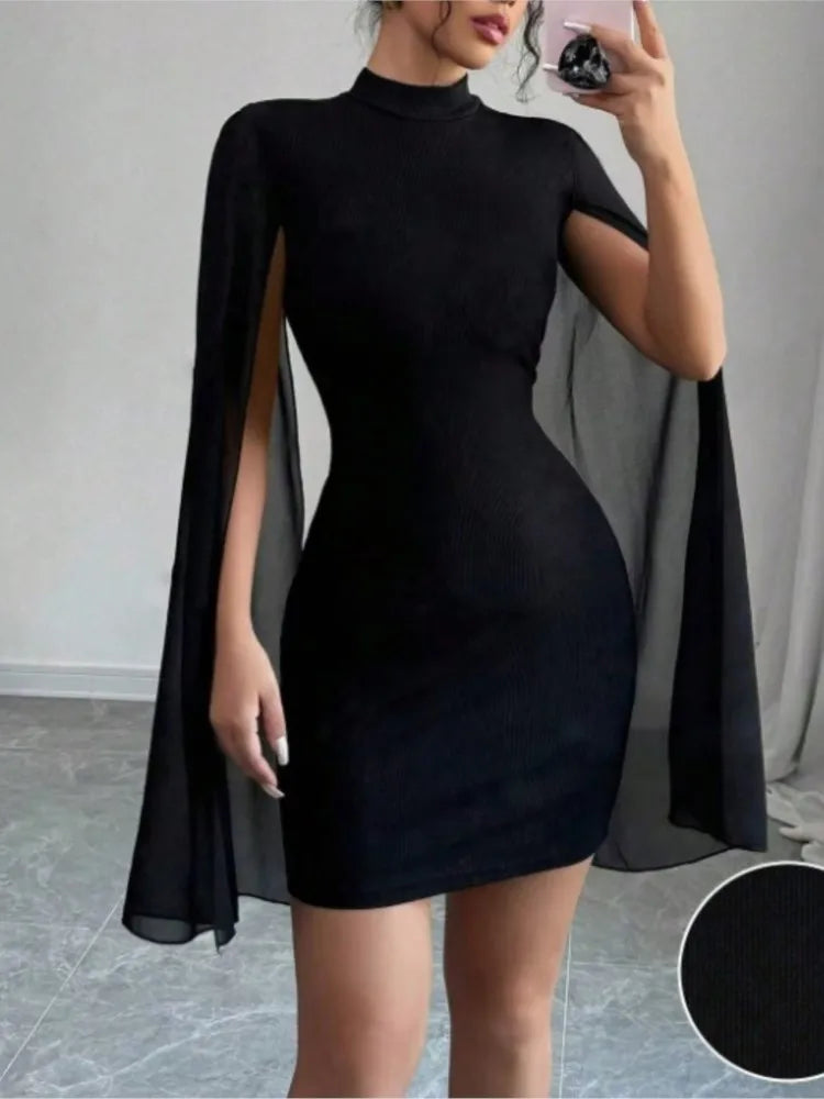 Spring Autumn Fashion Elegant Dress Slim Long Sleeve Women's Party Sexy Mini Slim Robe Solid Color Cocktail Vestidos Nightclub