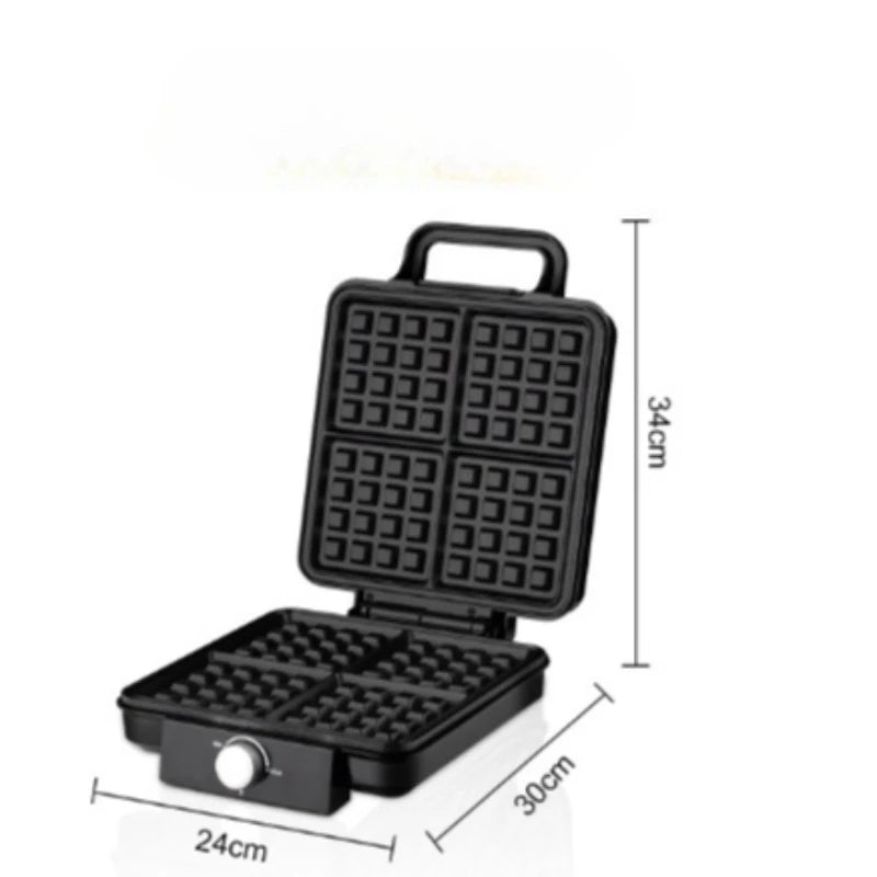 4-Slice Belgian Waffle Maker 1500W Double Heating Non-Stick Egg Cake Oven Pancake Egg Waffle Cake Machine Temperature Control