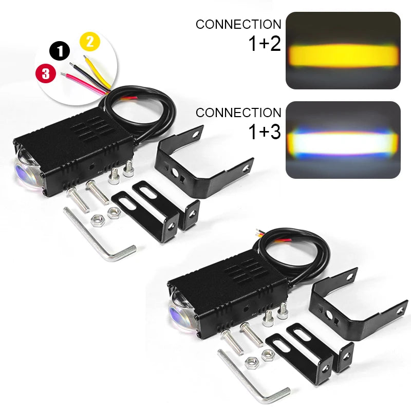 Led Headlight Bumper Fog Lamps Projector Lens Work Light Mini Driving Light Auxiliary Lights For Car Motorcycle Bar Spotlights