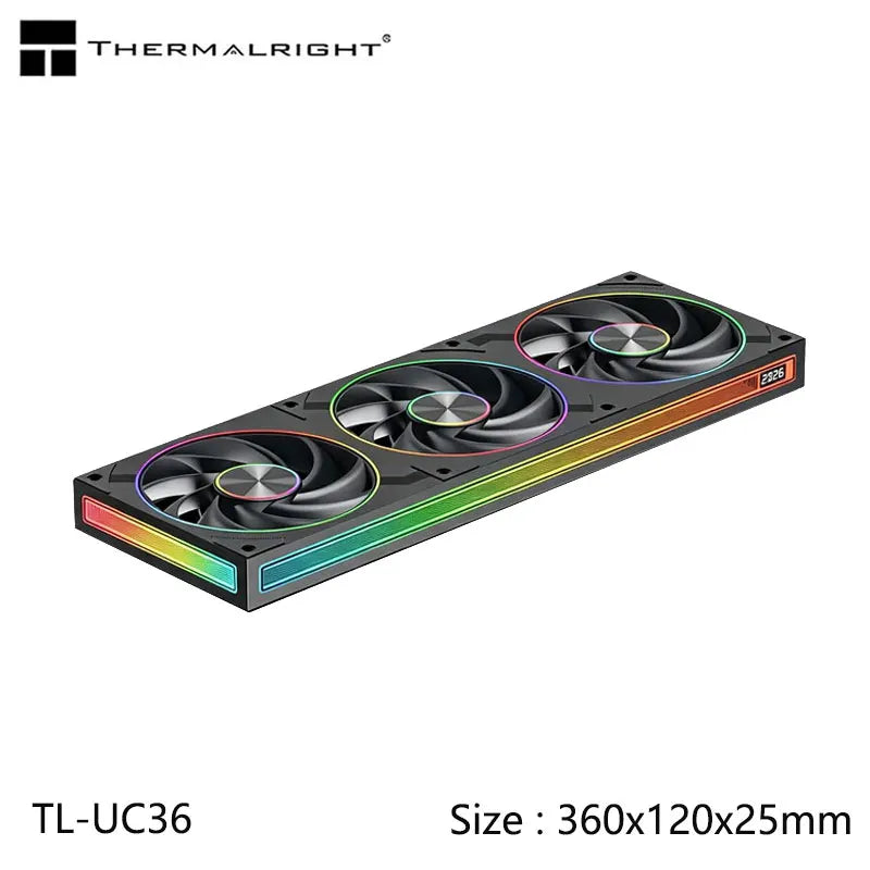 Thermalright TL-UC12/24/36 Computer Case Cooling Fan,12CM Infinite Mirror High-Performance Digital Display Screen