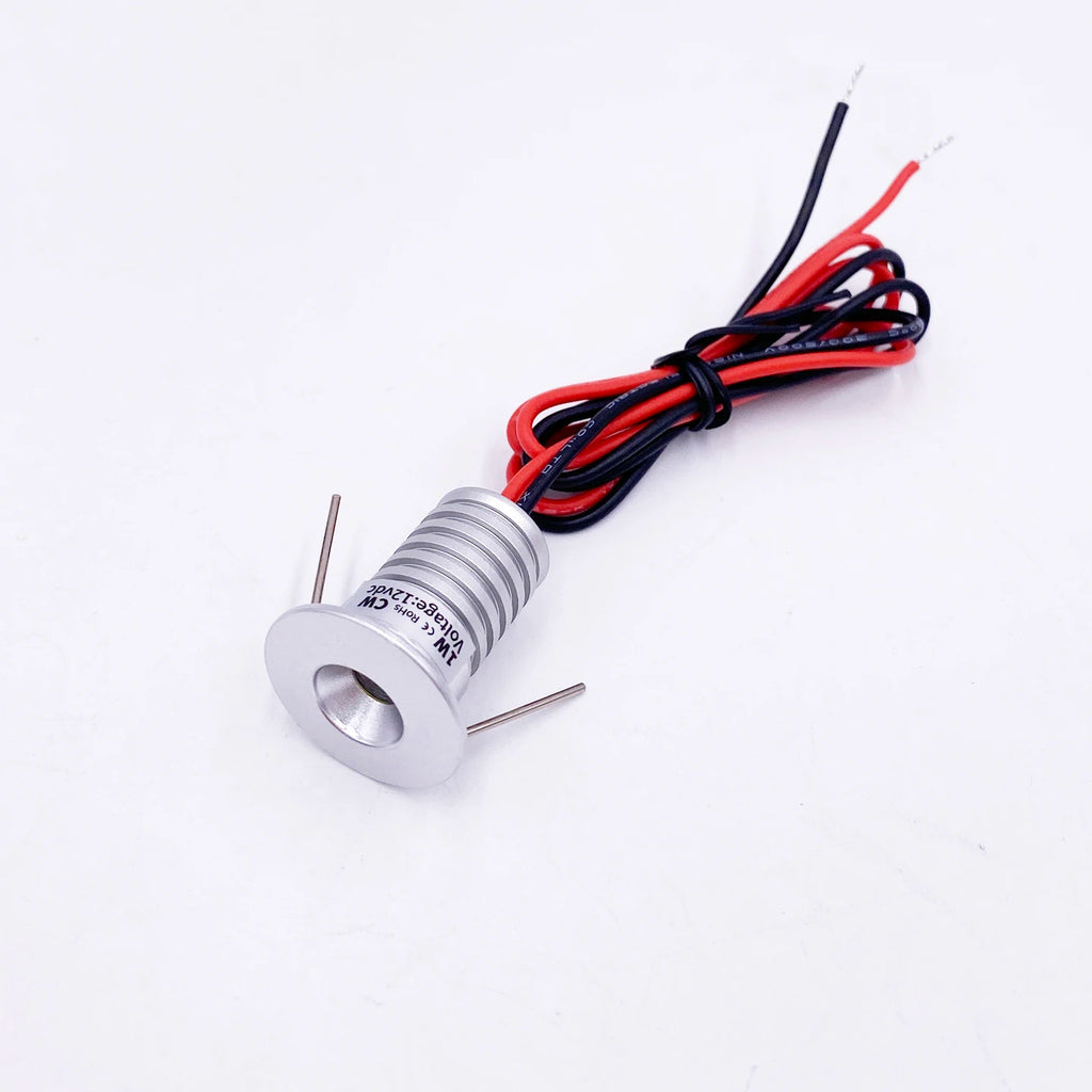 Indoor IP65 Recessed LED 1W Downlight, 12V Spotlight, Suitable for Ceiling/Stairwell/Hallway/Cabinet Lighting (Driver Included)