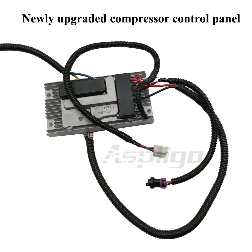 Electric Air Conditioning Compressor Set Air Conditioner Compressor with Control Panel 12V for Car Truck Bus Automotive Boat