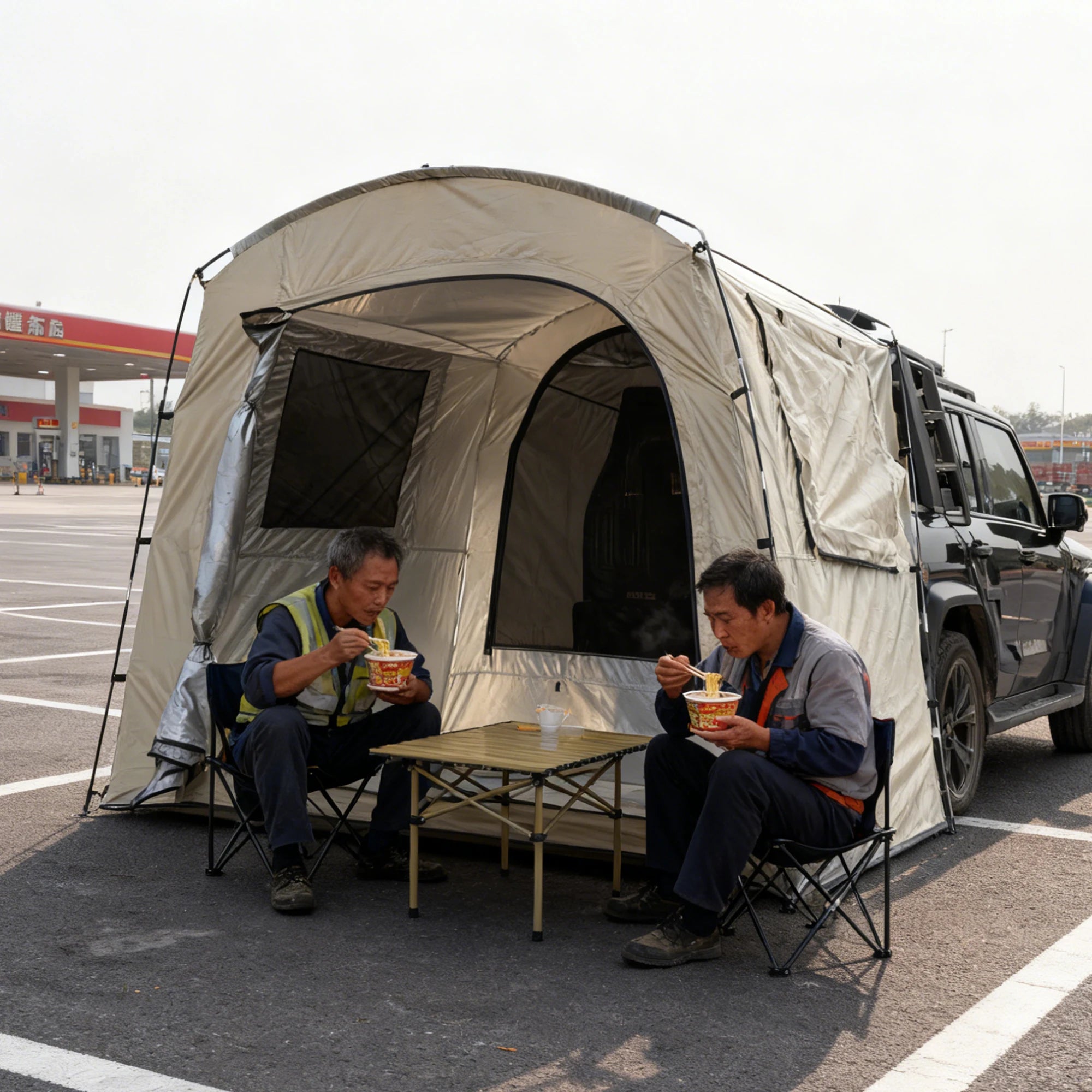 Car Rear Rest Tent Long-distance Driver's Tent 2/3 Person Car Tent, SUV Tailgate Tent, Car Hatchback Tent with Screen Window