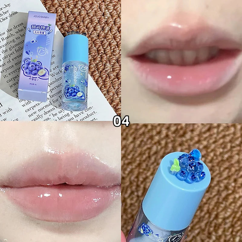 Jojo Diary Fruit-Flavored Lip Oil: Hydrating and Moisturizing, Prevents Chapped Lips and Reduces Wrinkles, Suitable for Winter Lip Care, Korean-Style Water Gloss Lip Gloss.