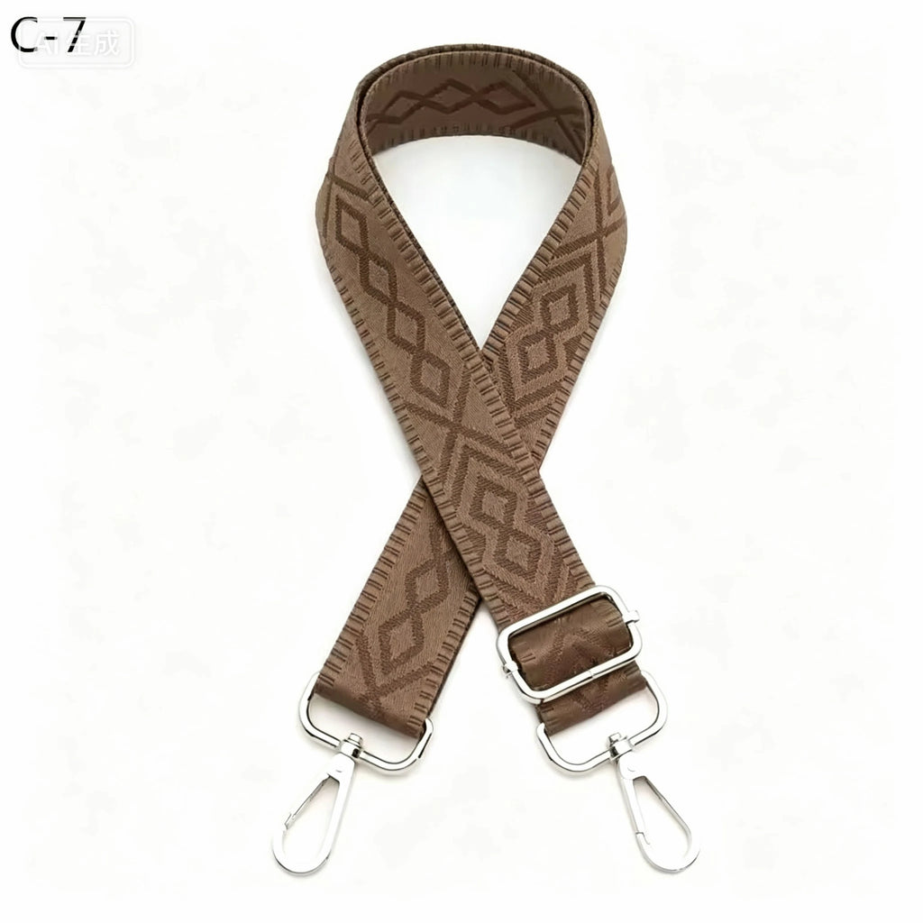 1 Piece Adjustable 1.50-inch Wide Geometry Pattern Jacquarded Handbag Purse Strap Crossbody Shoulder Replacement