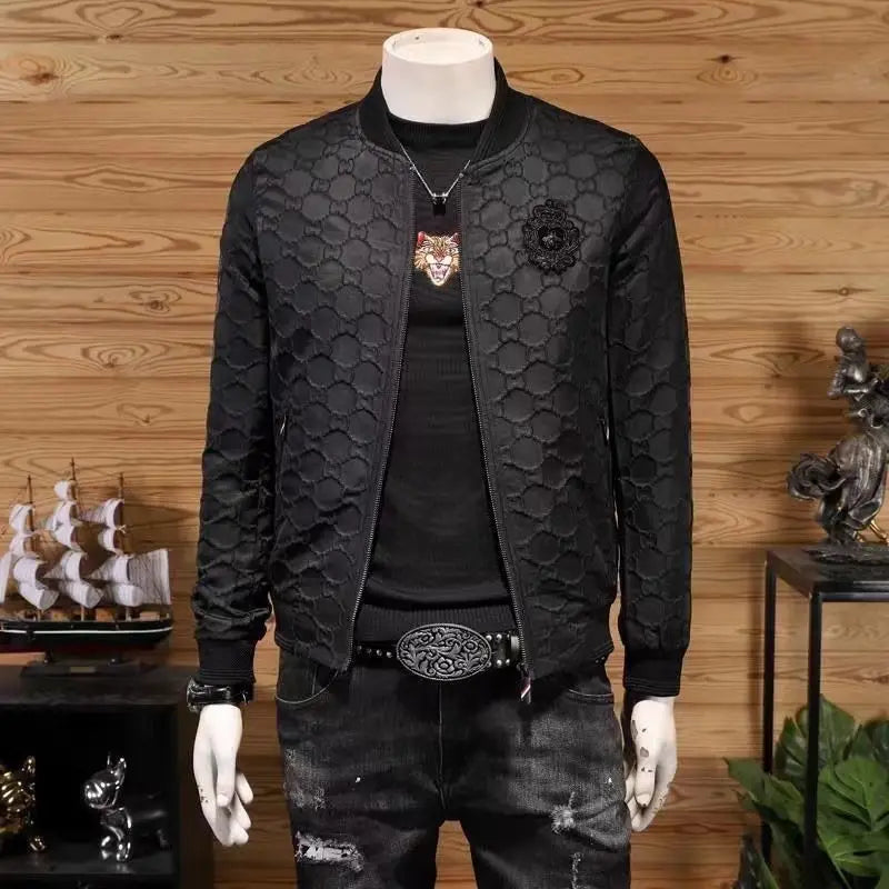 Men's Jacket Spring/Autumn New Trendy Brand Fashionable Slim Fit Thin Style Trendy Badge Embroidered Baseball Jacket Casual