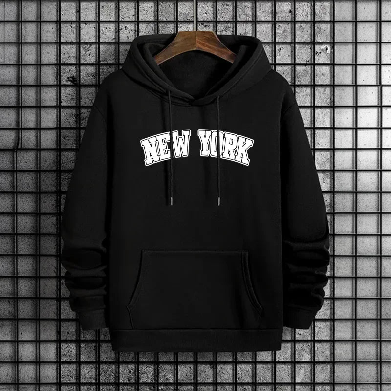2025 New Arrival Men's Hoodie High Quality Hooded Long Sleeve Sweatshirt Autumn Winter City Vibes Fashion Casual Coat Streetwear