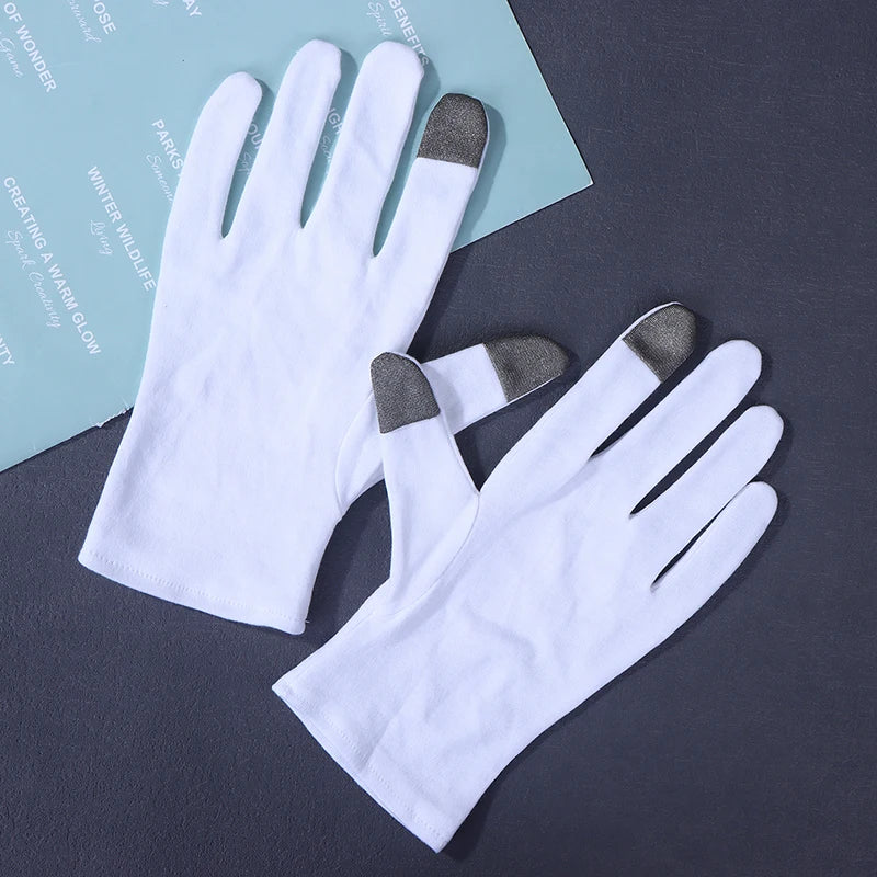 Soft Cotton Moisturizing Gloves For Dry Cracked Hands Bedtime Spa Treatment Lotion Locking Exfoliating