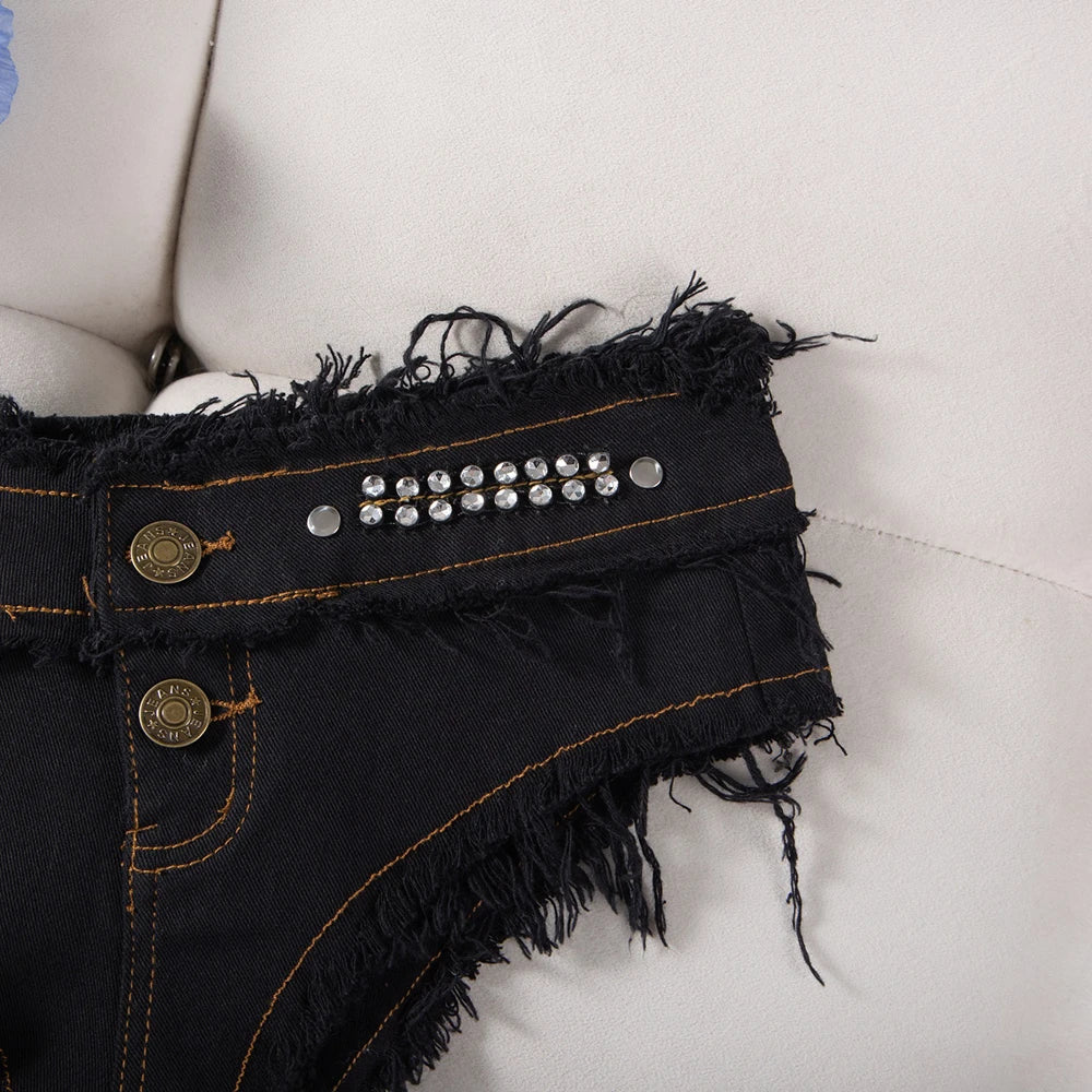 Womens Low Waist Denim Jeans Shorts Hottie Sexy Nightclub Mini Shorts Pants Jeans Slim Young Ladies White Pole Dance Hotpants