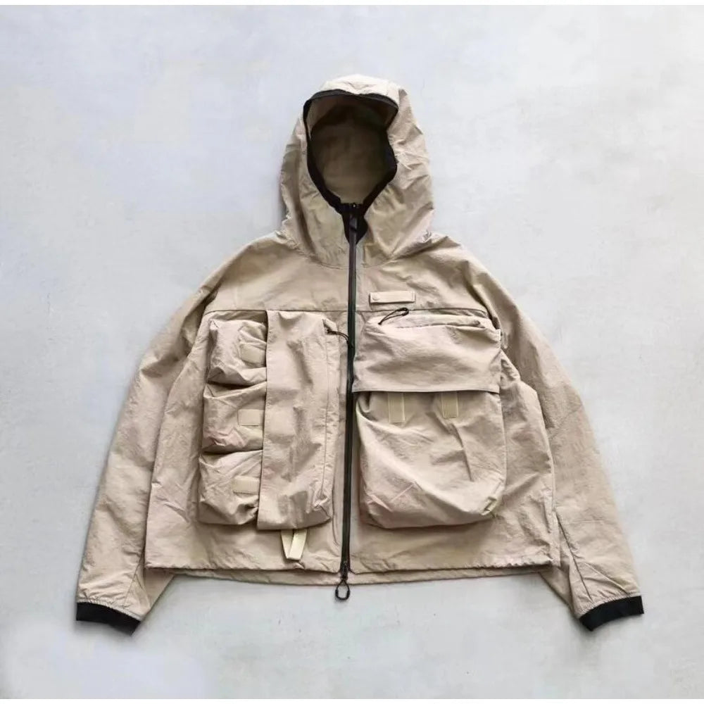 COMFY Japanese CMF Multi Pocket Outdoor Functional Coat Waterproof Men's and Women's Hooded Jacket