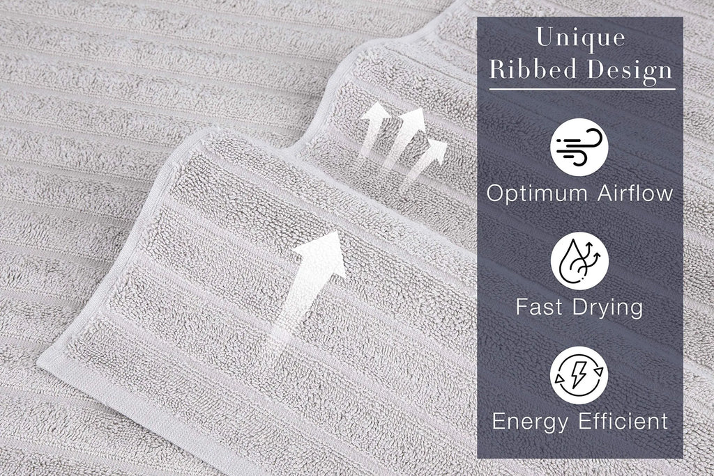 Classic Turkish Towel, Extra Large, Premium Cotton Bath,Thick and Absorbent,Quick-Dry,Ribbed, Luxury Bathroom Towels, 27x55 Inch
