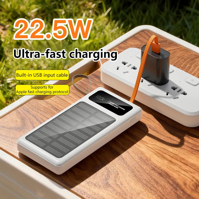 Oneplus 200000mAh Large Capacity Solar Power Bank Super Fast Charging Built-in Power Bank Portable Fast Charging Power Bank New