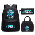Fun Six Seven Print 3Pcs/Set Backpack Teen Boy Girl Back To School Schoolbag 67 Italian Brainrot Lunch Bag Rucksack Pencil Case