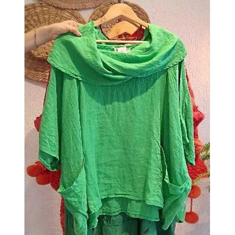 2025 Women New Fashion Off Shoulder Oversize Blouse Solid Bat Sleeve Tops Spring Summer Loose Irregular Hem Shirt Female Holiday