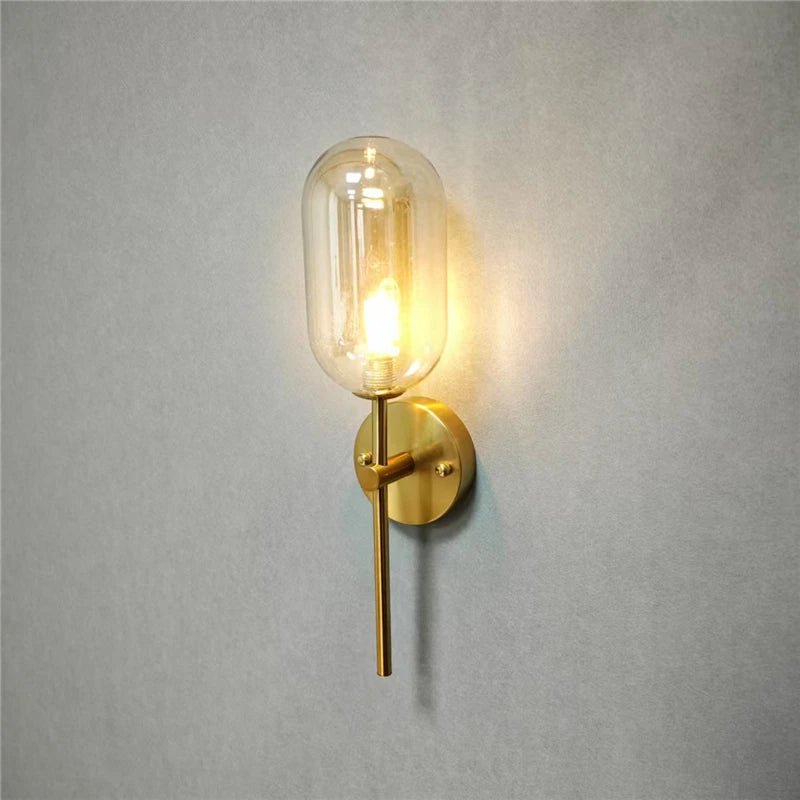 Modern Glass Wall Lamps Nordic Minimalism Creative Living Room Study Decorative Lighting Fixtures LED Bedroom Bedside Wall Light