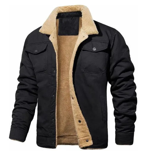 New in autumn and winter, men's jacket, velvet cotton tooling casual coat