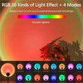 1pc Vibrant Sunset Projection Light - 16-Color Spectrum, USB Remote Control, Dynamic Color Changing LED Light - Creates Warm Hom