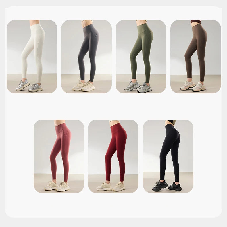 BIVIGAOS Spring Summer High Waist Butt Lifter Sharkskin Leggings Women Micro Pressure Thin Breathable Sport Fitness Leggings