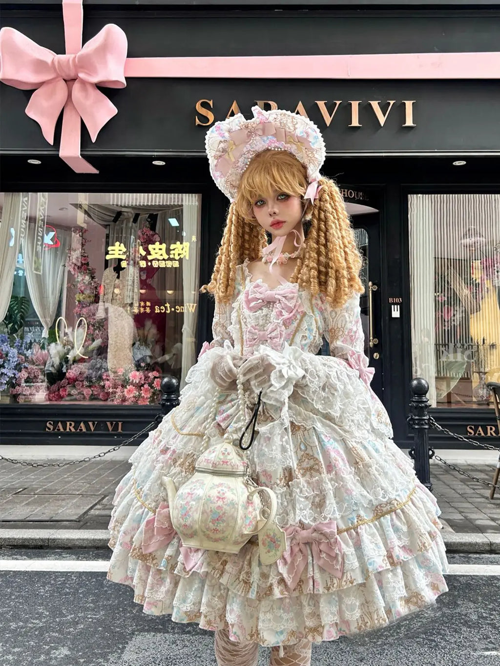 Original Design Lolita Sweet Long Sleeve OP Dress Women Autumn Super Fairy Cute Bow Birthday Party Girls Princess Dresses