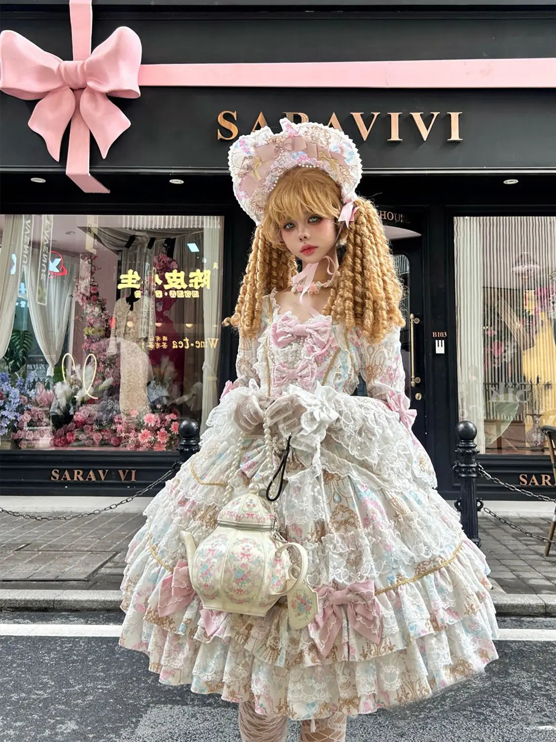 Original Design Lolita Sweet Long Sleeve OP Dress Women Autumn Super Fairy Cute Bow Birthday Party Girls Princess Dresses