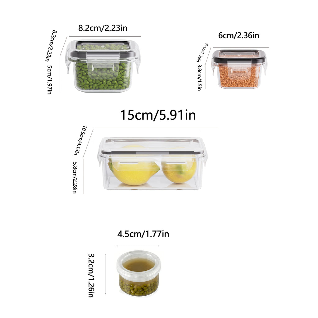 2026 New Clear Kitchen Food Storage Container Set Microwave Safe Multifunctional Plastic Lunch Box with Lid Airtight Leakproof
