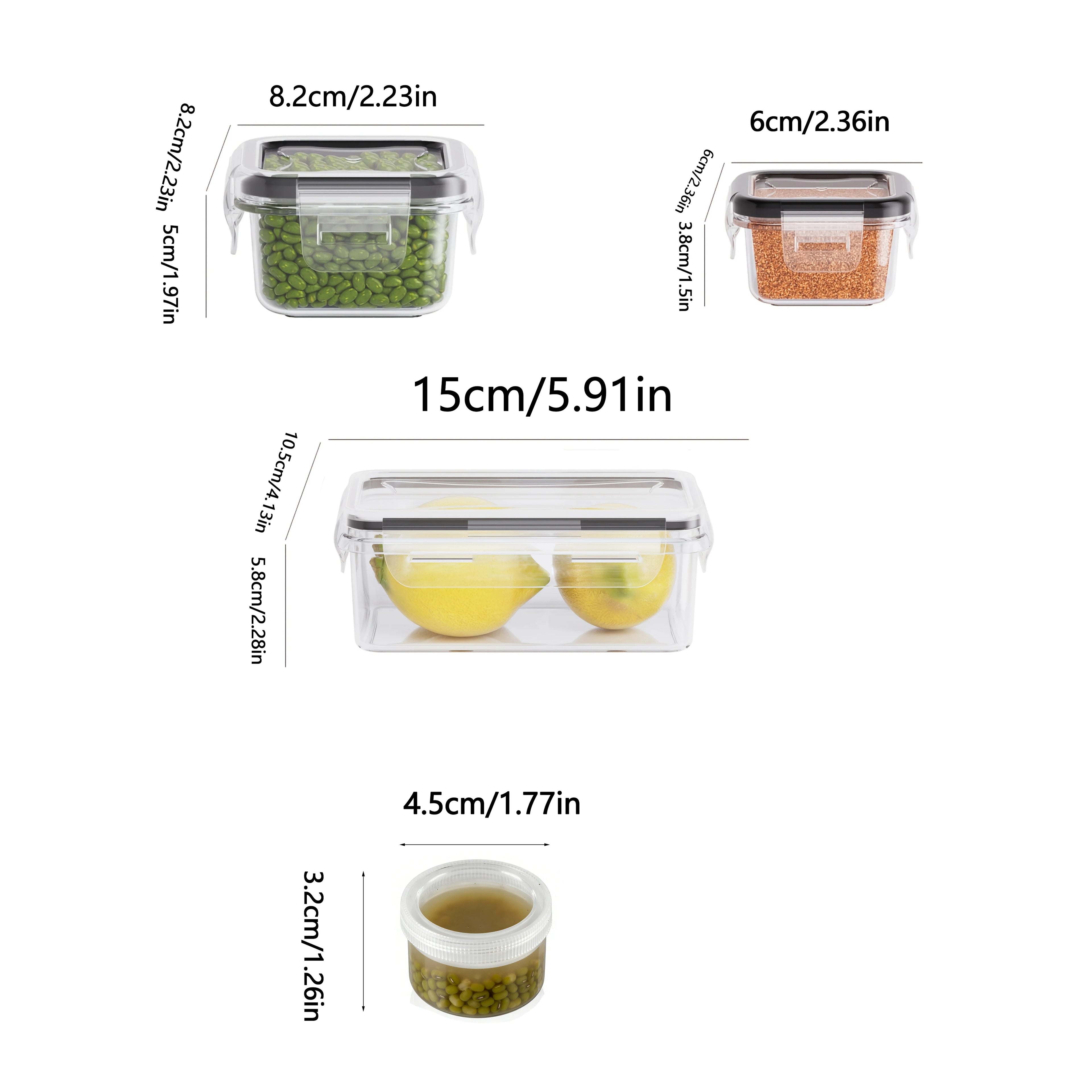 2026 New Clear Kitchen Food Storage Container Set Microwave Safe Multifunctional Plastic Lunch Box with Lid Airtight Leakproof