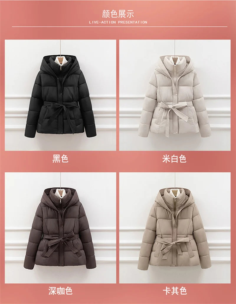High Quality  2025 Winter New Fashion Down Cotton Parkas Jacket Women Loose Korean Casual Thicken Warm Ladies Overcoat